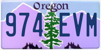OR license plate 974EVM