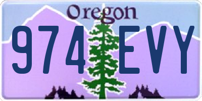 OR license plate 974EVY