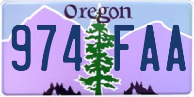 OR license plate 974FAA