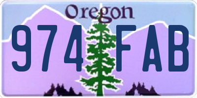 OR license plate 974FAB