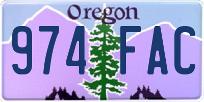 OR license plate 974FAC