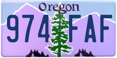 OR license plate 974FAF