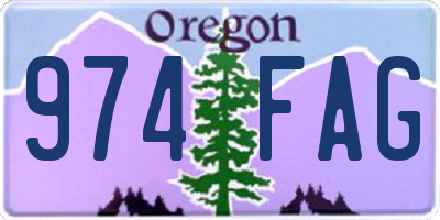 OR license plate 974FAG