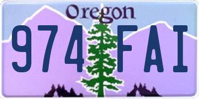 OR license plate 974FAI