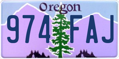 OR license plate 974FAJ