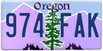 OR license plate 974FAK