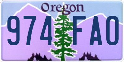 OR license plate 974FAO