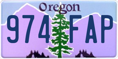 OR license plate 974FAP