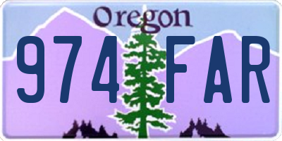 OR license plate 974FAR