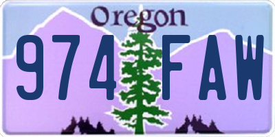 OR license plate 974FAW