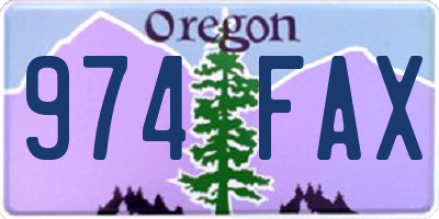 OR license plate 974FAX
