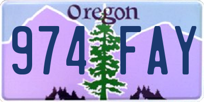 OR license plate 974FAY