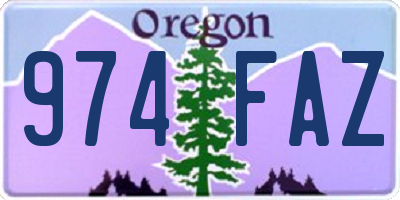 OR license plate 974FAZ