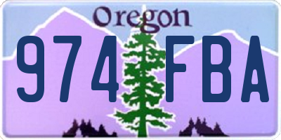 OR license plate 974FBA