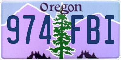OR license plate 974FBI