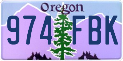 OR license plate 974FBK