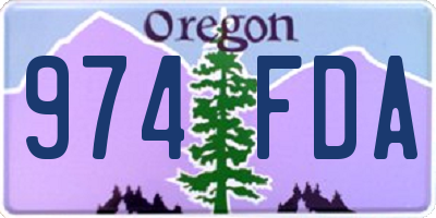 OR license plate 974FDA