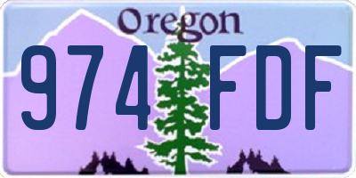 OR license plate 974FDF