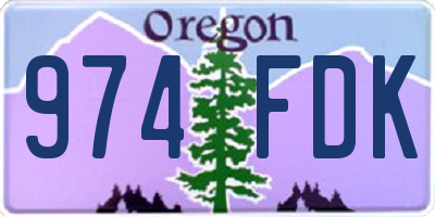 OR license plate 974FDK