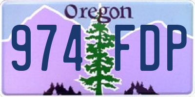 OR license plate 974FDP