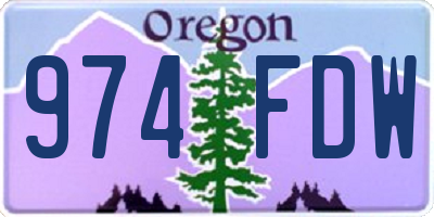 OR license plate 974FDW