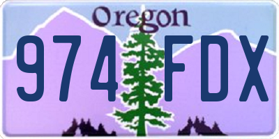 OR license plate 974FDX