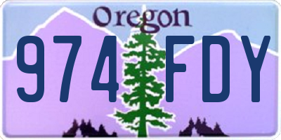 OR license plate 974FDY