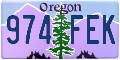 OR license plate 974FEK