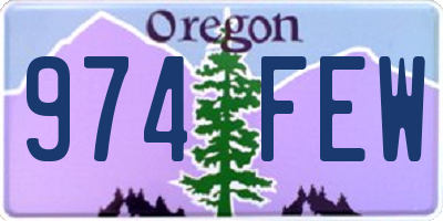 OR license plate 974FEW