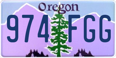 OR license plate 974FGG