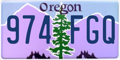 OR license plate 974FGQ