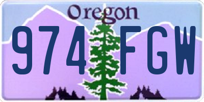 OR license plate 974FGW