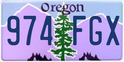 OR license plate 974FGX