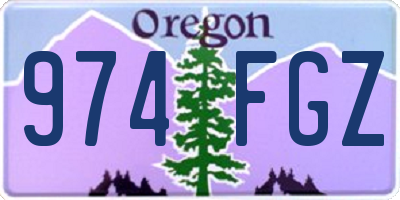 OR license plate 974FGZ