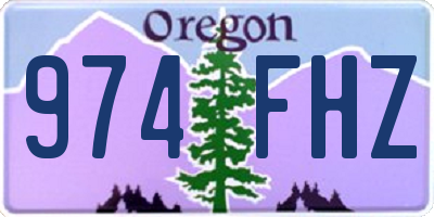 OR license plate 974FHZ