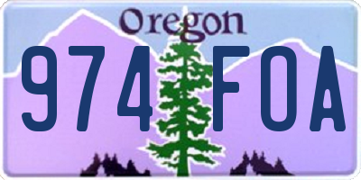 OR license plate 974FOA