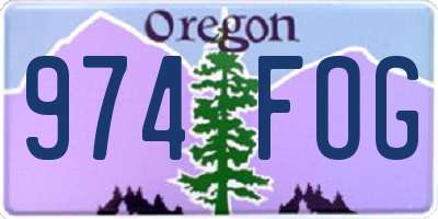 OR license plate 974FOG