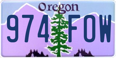 OR license plate 974FOW