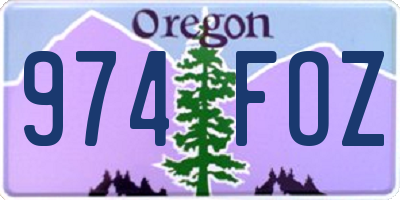 OR license plate 974FOZ