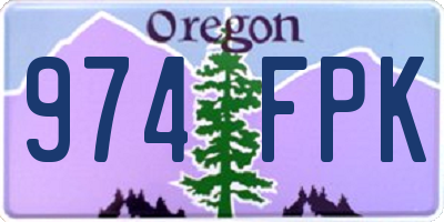 OR license plate 974FPK