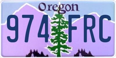 OR license plate 974FRC