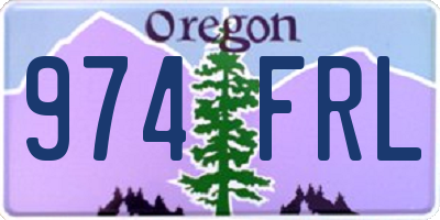 OR license plate 974FRL