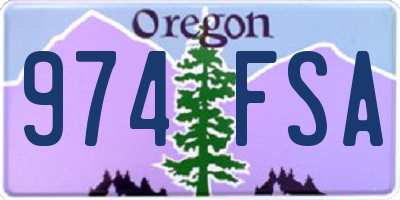 OR license plate 974FSA