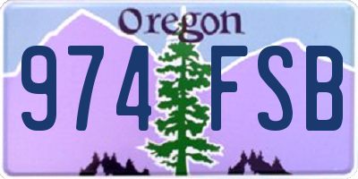 OR license plate 974FSB