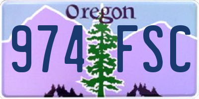 OR license plate 974FSC