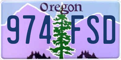 OR license plate 974FSD