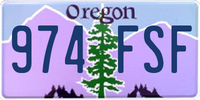 OR license plate 974FSF