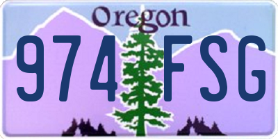 OR license plate 974FSG