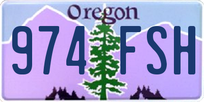 OR license plate 974FSH