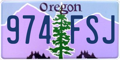 OR license plate 974FSJ